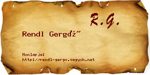 Rendl Gergő névjegykártya